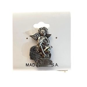 Vintage 90s gift for bus driver angel pin NWT